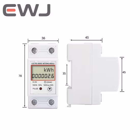 Contatore di energia 1p2w montato su guida DIN approvato MID per caricabatterie domestici per veicoli elettrici con ingresso diretto