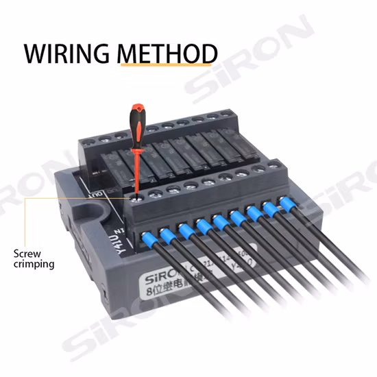Siron Y410 è un collegamento con terminale a striscia singola utilizzato sia per il modulo relè di ingresso che per quello di uscita