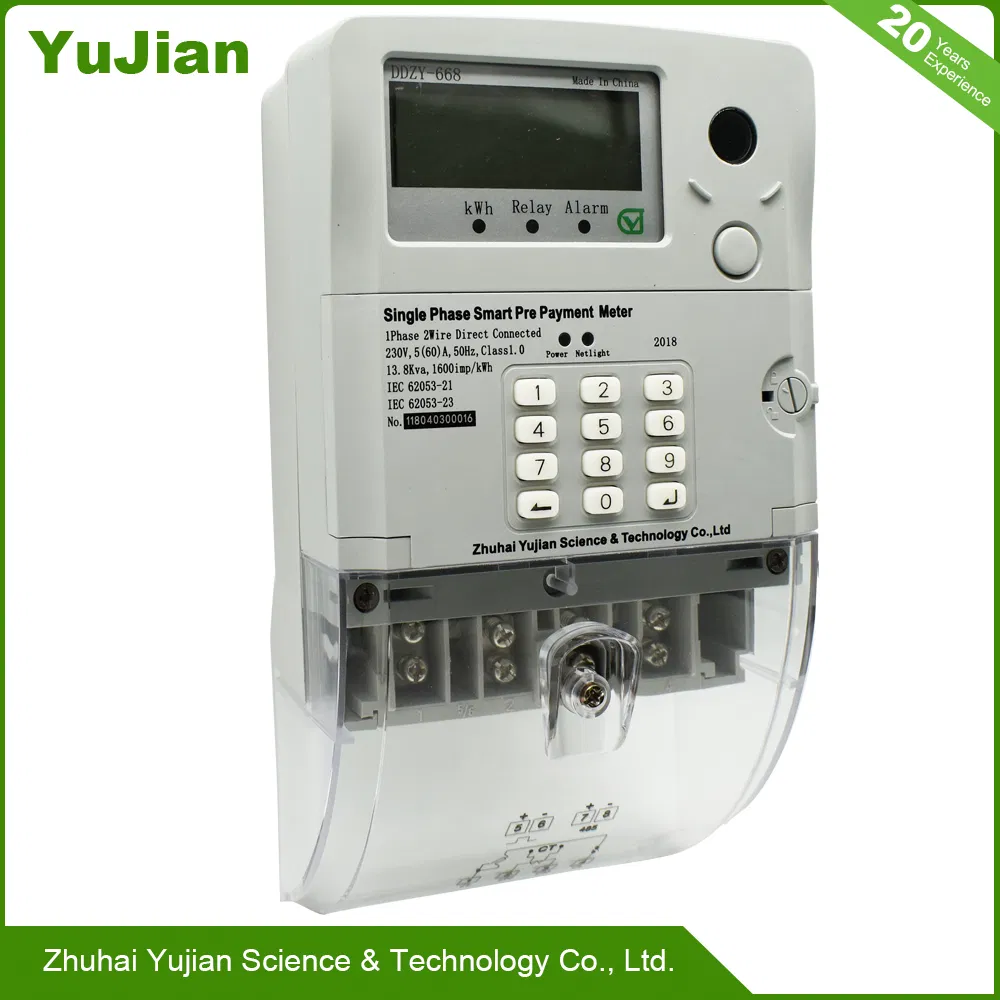Contatore di energia intelligente monofase con pagamento anticipato e approvazione Sts